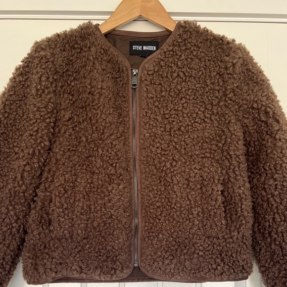 Steve Madden Teddy Jacket - Brown - Picture 2 of 7